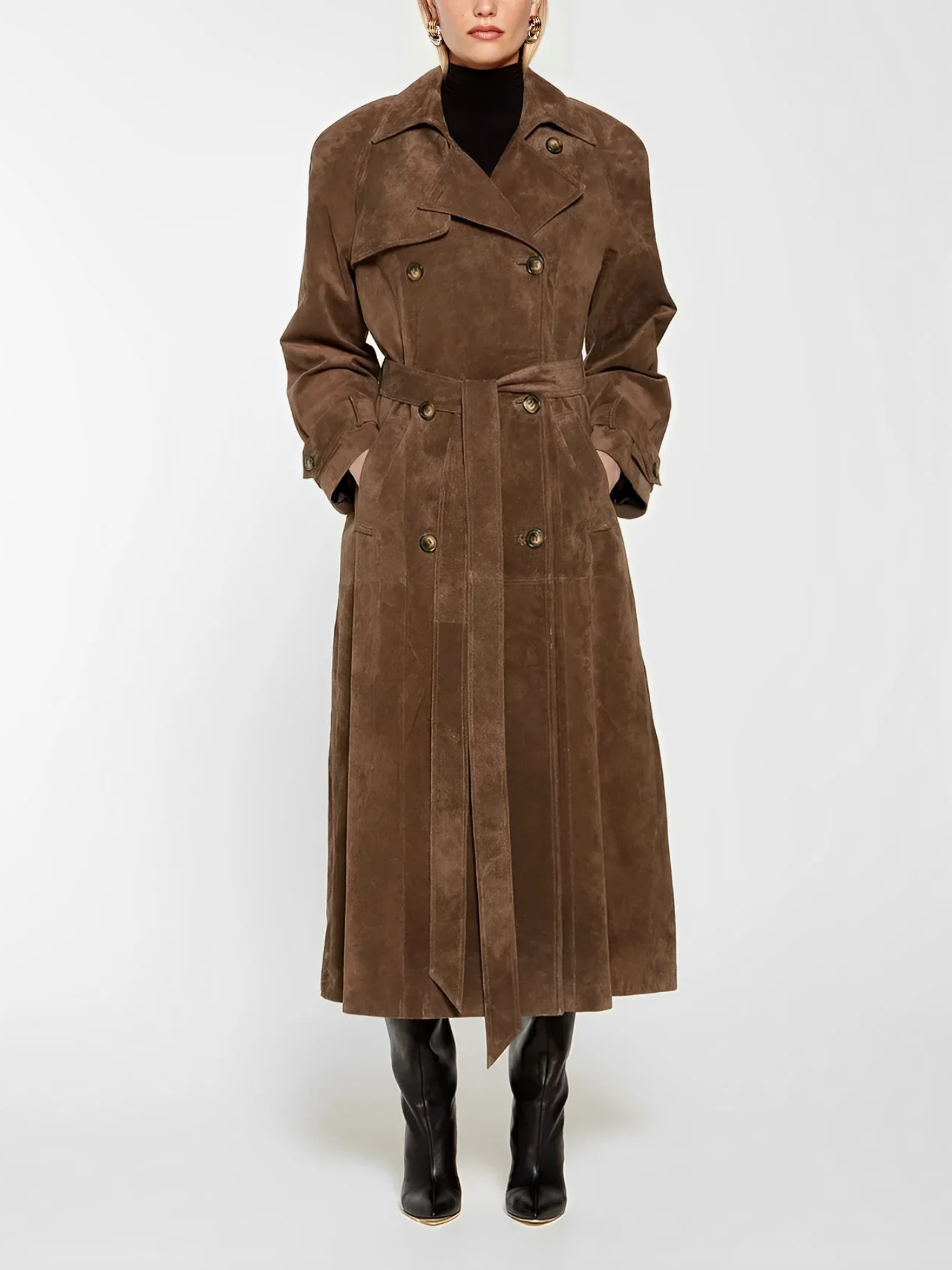 The Marlowe Suede Trenchcoat