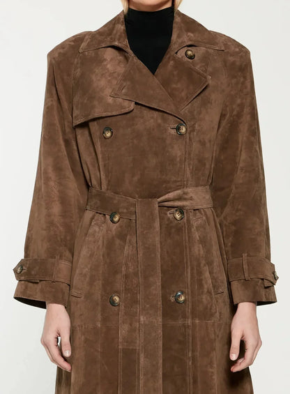 The Marlowe Suede Trenchcoat