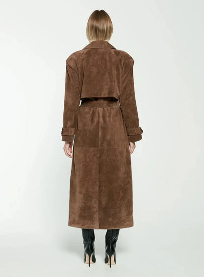 The Marlowe Suede Trenchcoat