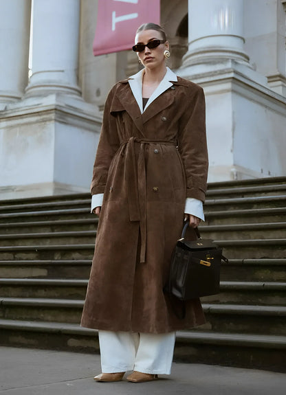 The Marlowe Suede Trenchcoat